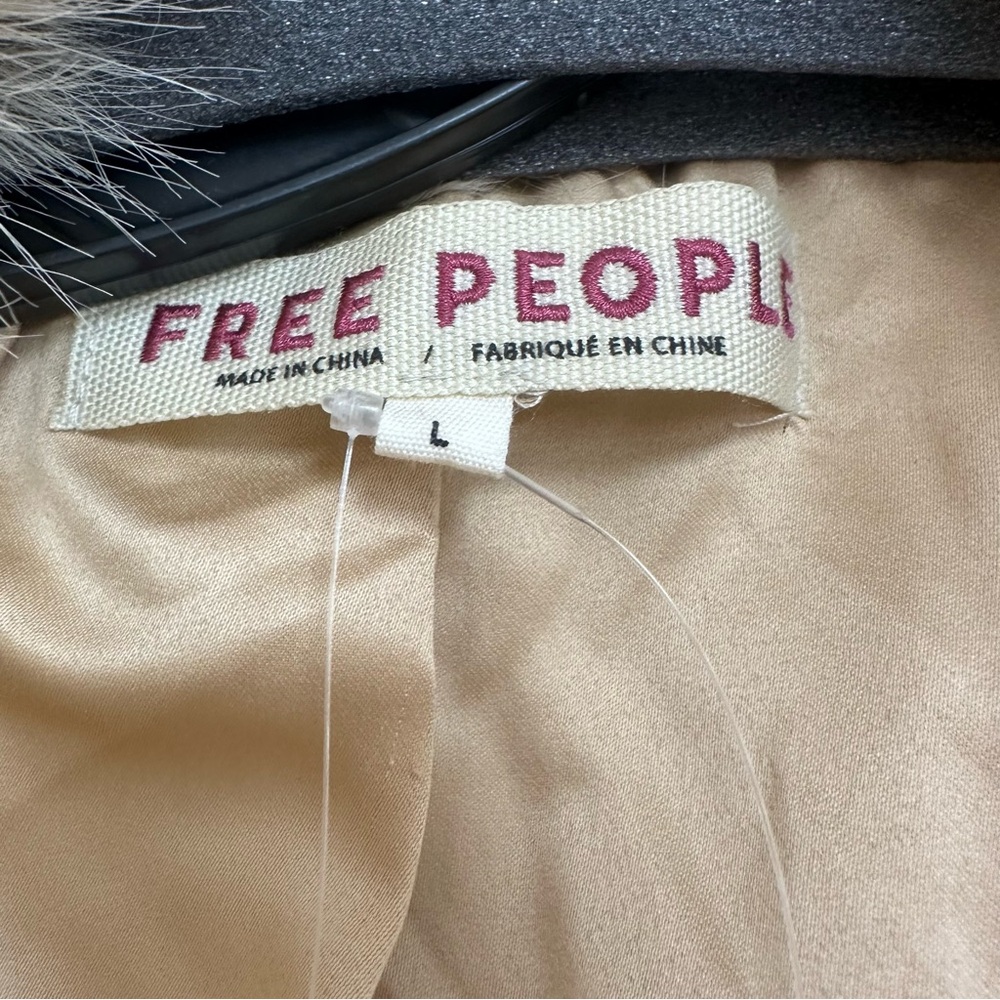 Free People Paris Cropped Faux Fur Jacket in Sand - Picture 6 of 6
